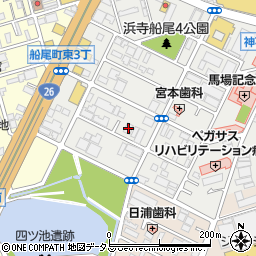 大阪府堺市西区浜寺船尾町東4丁36周辺の地図