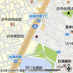 大阪府堺市西区浜寺船尾町東4丁11周辺の地図