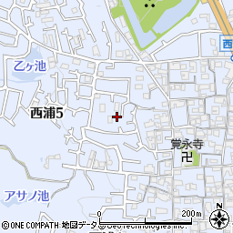 大阪府羽曳野市西浦5丁目周辺の地図