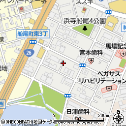大阪府堺市西区浜寺船尾町東4丁44周辺の地図