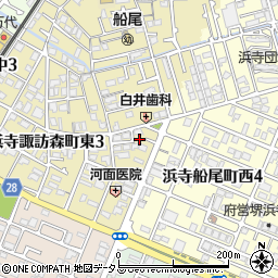 浜寺諏訪森町東ほおずき広場周辺の地図