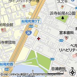 大阪府堺市西区浜寺船尾町東4丁39周辺の地図