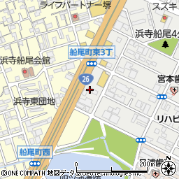 大阪府堺市西区浜寺船尾町東4丁4周辺の地図