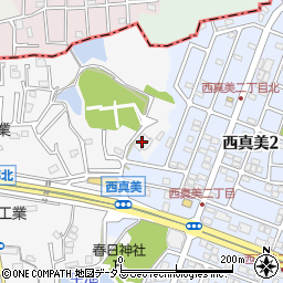 香芝市営火葬場周辺の地図