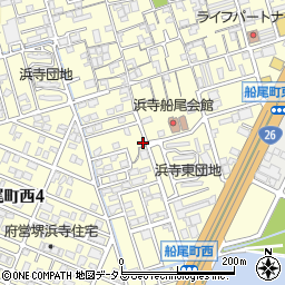 大阪府堺市西区浜寺船尾町西周辺の地図