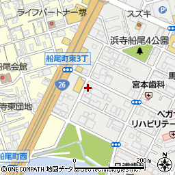 大阪府堺市西区浜寺船尾町東4丁40周辺の地図