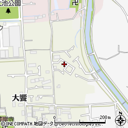 大阪府堺市美原区大饗28-10周辺の地図
