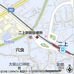 奈良県香芝市穴虫1050周辺の地図