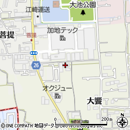 大阪府堺市美原区大饗263周辺の地図