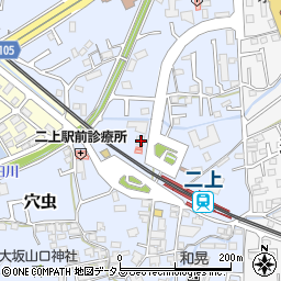 奈良県香芝市穴虫1055-5周辺の地図