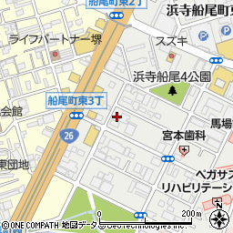 大阪府堺市西区浜寺船尾町東3丁410周辺の地図