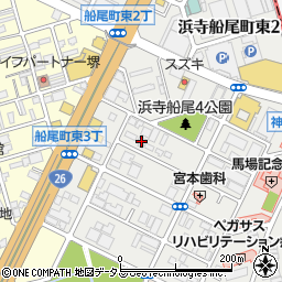 大阪府堺市西区浜寺船尾町東3丁428周辺の地図