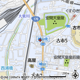 三菱商事エネルギー古市ＳＳ周辺の地図
