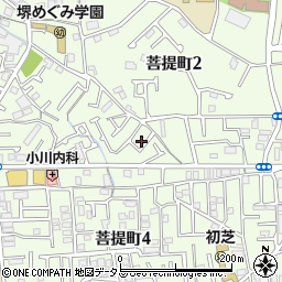 大阪府堺市東区菩提町2丁26-17周辺の地図