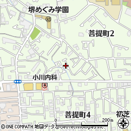大阪府堺市東区菩提町2丁1周辺の地図