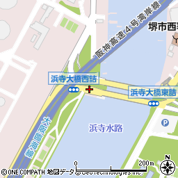 浜寺大橋西詰周辺の地図