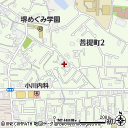 大阪府堺市東区菩提町2丁20周辺の地図