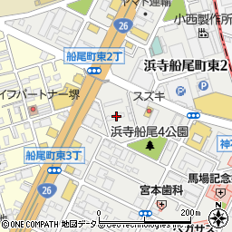 大阪府堺市西区浜寺船尾町東3丁384周辺の地図