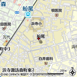 大阪府堺市西区浜寺諏訪森町東周辺の地図