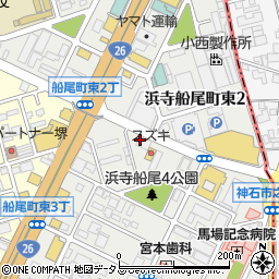 大阪府堺市西区浜寺船尾町東周辺の地図