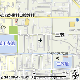 奈良県磯城郡田原本町三笠周辺の地図