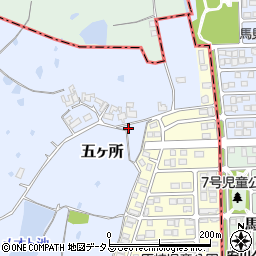 奈良県香芝市五ヶ所345周辺の地図