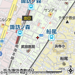 名鉄協商南海諏訪ノ森駅前駐車場周辺の地図