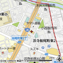 餃子の王将堺浜寺店周辺の地図