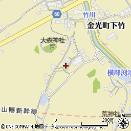 岡山県浅口市金光町下竹752周辺の地図