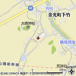 岡山県浅口市金光町下竹756周辺の地図