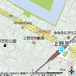 ローレルコート上野芝町四丁周辺の地図