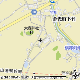 岡山県浅口市金光町下竹755周辺の地図