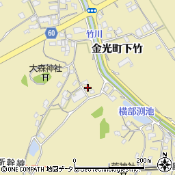 岡山県浅口市金光町下竹775周辺の地図