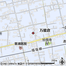 万能倉郵便局周辺の地図