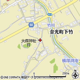 岡山県浅口市金光町下竹762周辺の地図