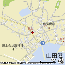 岡山県玉野市胸上周辺の地図