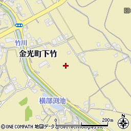岡山県浅口市金光町下竹周辺の地図