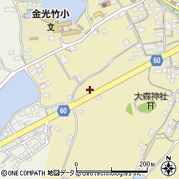 岡山県浅口市金光町下竹374周辺の地図