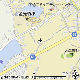 岡山県浅口市金光町下竹351周辺の地図