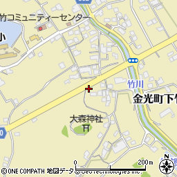 岡山県浅口市金光町下竹450周辺の地図