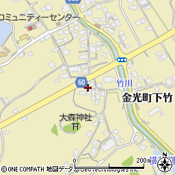 岡山県浅口市金光町下竹454周辺の地図