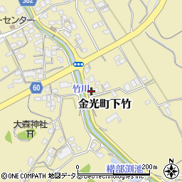 岡山県浅口市金光町下竹1318周辺の地図