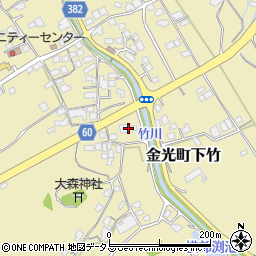 岡山県浅口市金光町下竹437-1周辺の地図