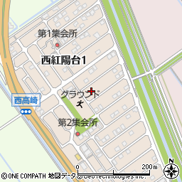 岡山県岡山市南区西紅陽台周辺の地図