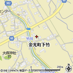 岡山県浅口市金光町下竹1319周辺の地図