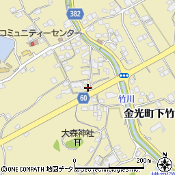 岡山県浅口市金光町下竹444周辺の地図