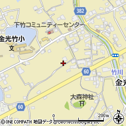 岡山県浅口市金光町下竹390-4周辺の地図