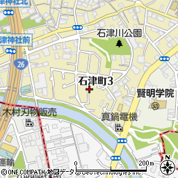 大阪府堺市堺区石津町3丁周辺の地図