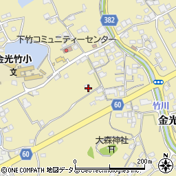 岡山県浅口市金光町下竹390周辺の地図