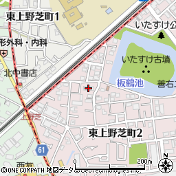 プルミエジュール上野芝周辺の地図
